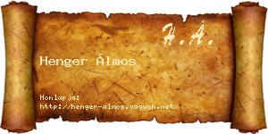 Henger Álmos névjegykártya